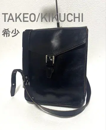 레어 TAKEO KIKUCHI 다케오 키쿠치 숄더백 가죽 블랙