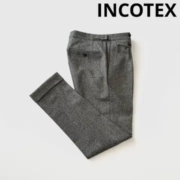 INCOTEX 인코텍스 슬림핏 울 홈스펀 팬츠