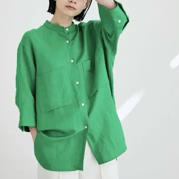 린넨 와이드 슬리브 셔츠
