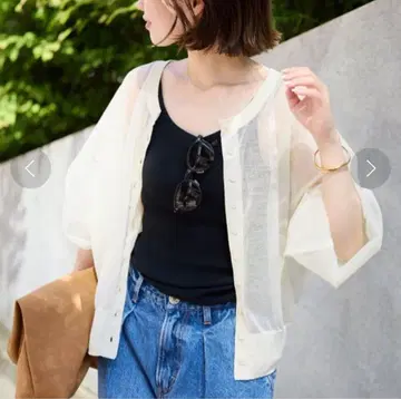 SLOBE IENA 시어 라미 가디건 화이트