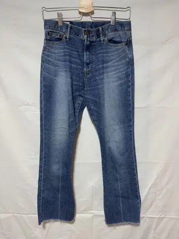 BIG JOHN 블루 데님 프린지 밑단