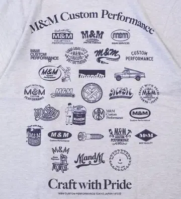 그레이 XL M&M CUSTOM PERFORMANCE TEE 엠앤엠