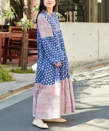 세일! 차오패닉 티피 [ india ] 블록 프린트 원피스