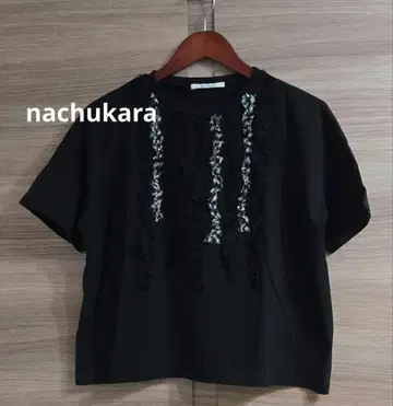 nachukara 나츄카라 프릴 장식 반팔 티셔츠