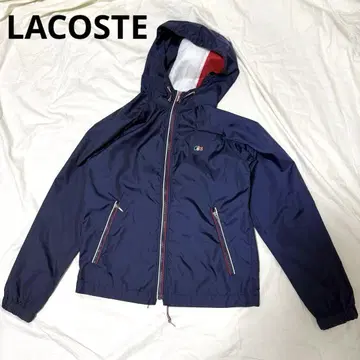 LACOSTE 자켓 지퍼 업 후드티 네이비 로고