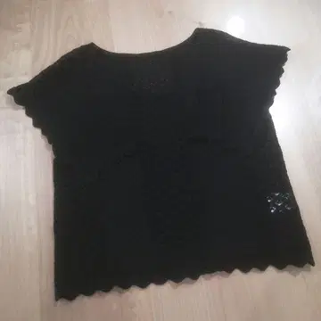 시착만 한 상품 그레이스 콘티넨탈 시스루 블랙 상의 니트