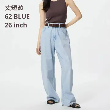 UNIQLO 유니클로 배기 커브 청바지 기장 짧음 62 BLUE 26