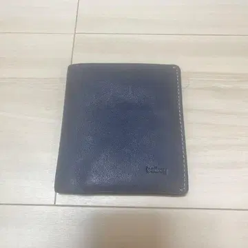 가죽 반지갑 네이비/브라운
