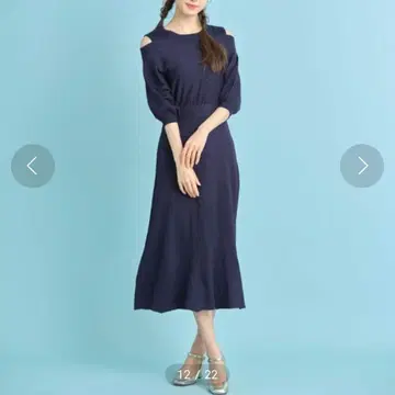 tocco 네이비 니트 원피스 반팔