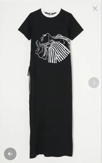 moussy 마우지 블랙 롱 슬릿 원피스