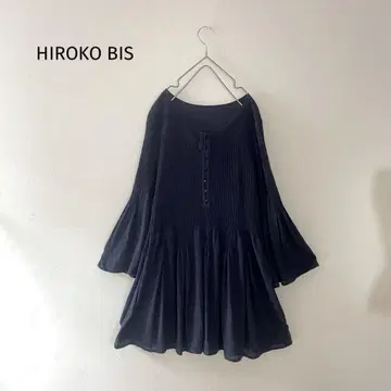 HIROKO BIS 셔링 절개 플레어 튜닉 기장 원피스