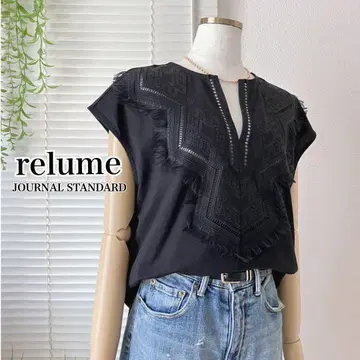 [ 새상품급 ] relume 컷워크 프린지 레이스 풀오버 티셔츠