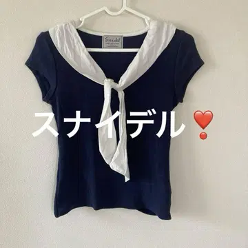 Snidel 세일러 칼라 네이비 반팔 상의