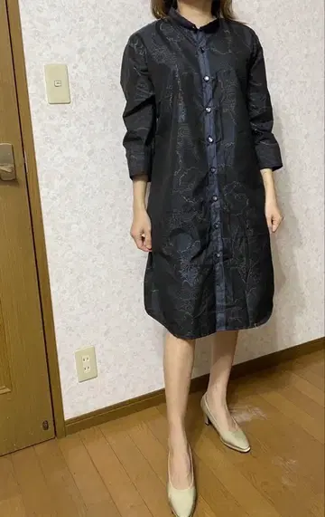 기모노 리메이크 셔츠 원피스 모델 158cm 45kg 사이즈 M~L