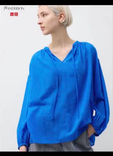 JW ANDERSON 블루 시어 긴팔 셔츠