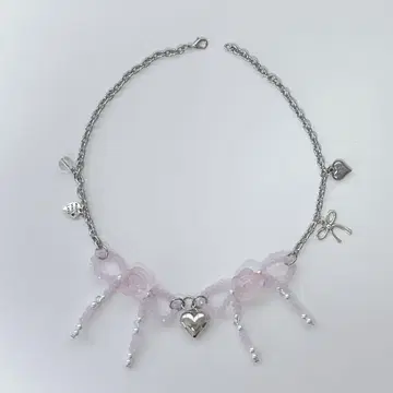비즈 목걸이 CHOUCHOU 리본 목걸이 Un rubanrose