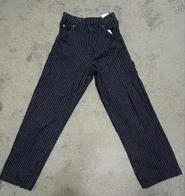 ZARA 네이비 스트라이프 워크 팬츠