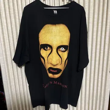 GILDAN Marilyn Manson T셔츠 2XL 블랙 색바램
