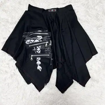 MAD PUNKS 머드펑크 비대칭 미니 스커트 스컬