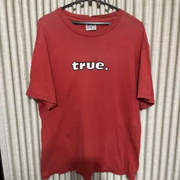 90s 빈티지 티셔츠 페이드 USA 제작 빨간색 TRUE L 사이즈