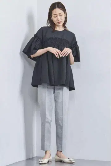 유나이티드 애로우즈 블라우스 상의 네이비