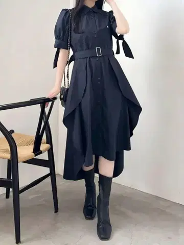 dazzlin [ POLO BCS 콜라보 ] 헴 레이어드 셔츠 원피스