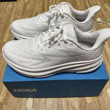 [새상품] HOKA Clifton 9 화이트 러닝화 27cm