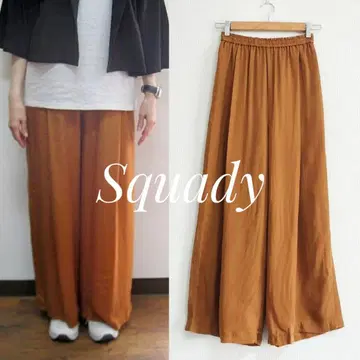 택 포함 새상품 Squady 큐프라 새틴 이지 팬츠 오렌지 2
