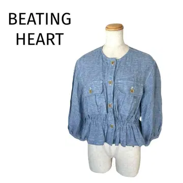 BEATING HEART 린넨 마 100% 노카라 자켓 M