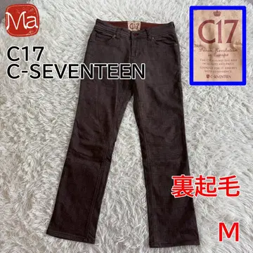 C17 C-SEVENTEEN 브라운 글렌체크 데님 팬츠 M