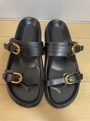 ZARA 버클 플레인 샌들 38 블랙