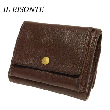 [ IL BISONTE ] 3단 접이식 지갑 브라운 가죽 트리폴드 월렛