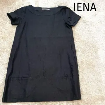 IENA 블랙 튜닉 반팔 린넨 소재