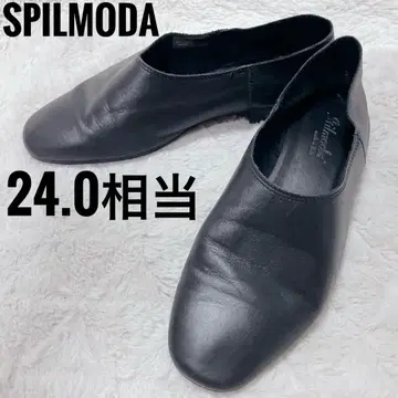 STILMODA 블랙 플랫슈즈 천연 가죽 바부슈 24.0 상당