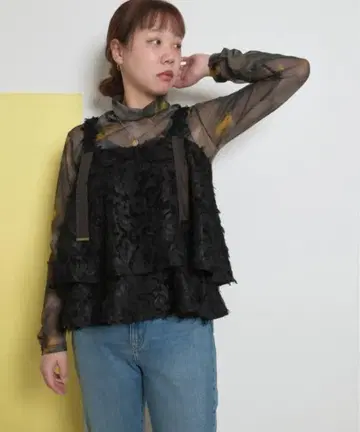 새상품 이번 시즌 Palm Riche 레이어드 라이크 뷔스티에 블랙