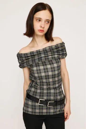 SLY STRETCH CUT OFF SHOULDER 상의 FREE