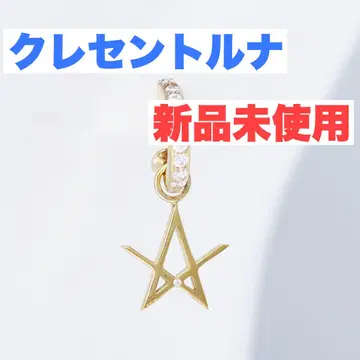 [미사용 새상품] 크레센트 루나 귀걸이 별 모양 골드