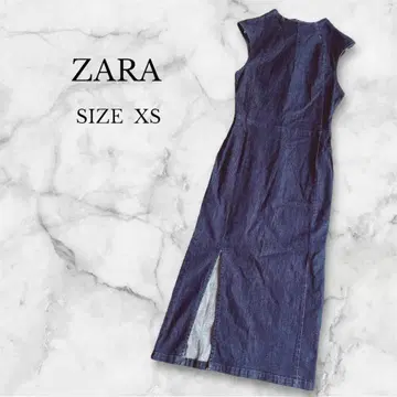 ZARA 자라 데님 원피스 맥시 길이 슬릿 타이트 성숙 캐주얼