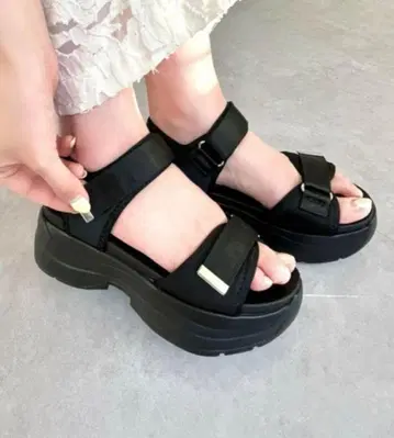 샌들 더블 벨트 스포츠 샌들 통굽 볼륨 밑창 경량 샌들