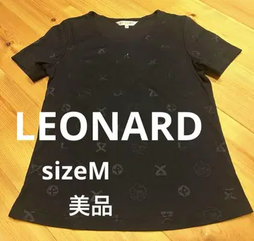 새상품급 LEONARD 레오나르 스포츠 티셔츠 반팔 로고 스톤 블랙