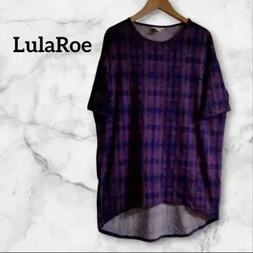 1점 한정 LulaRoe 체크 무늬 반팔 튜닉 XXS 티셔츠 올 패턴