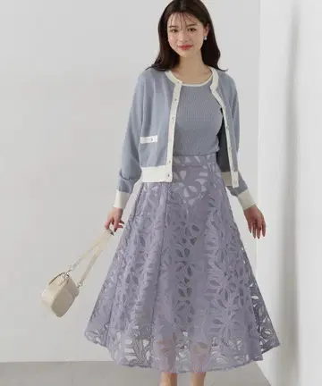 PROPORTION BODY DRESSING 리본 튤 플레어 스커트