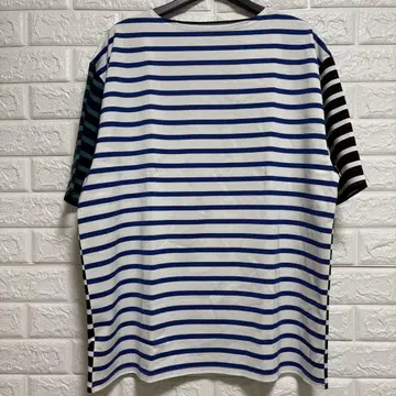 SOPHNET. BORDER MIX BOATNECK WIDE TEE