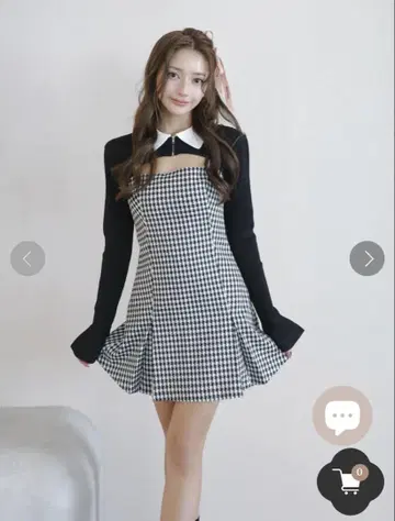 Randy Houndstooth 앙상블 원피스
