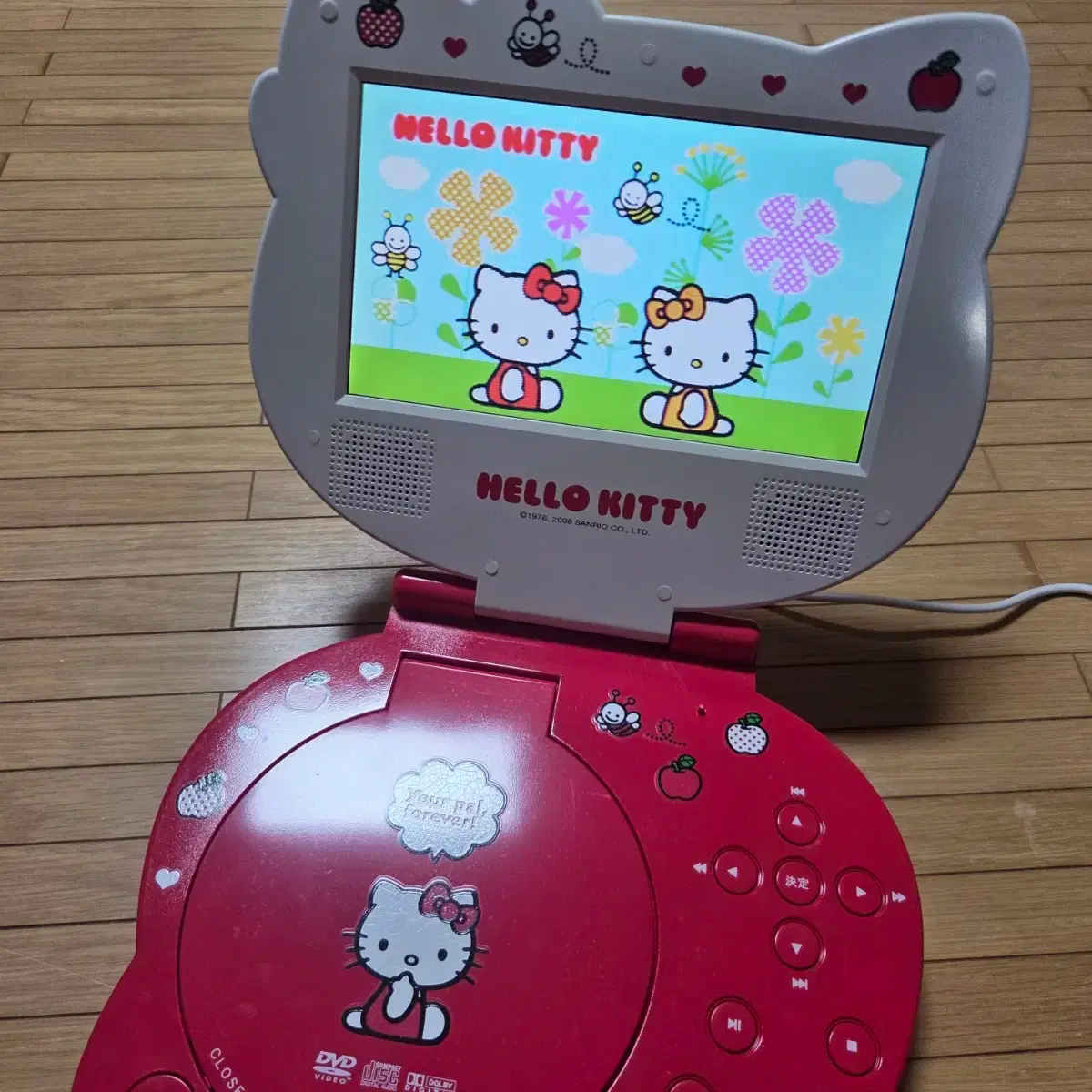 希少 ハローキティ 8.5インチ ポータブル DVDプレーヤー 車載ケーブル