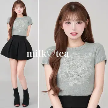 택 포함 새상품 다리치 DR 비쥬 플라워 니트탑 그레이 F