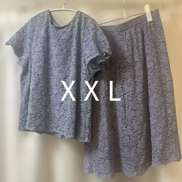 UNIQLO 레이스 셋업 상의 스커트 빅 사이즈 XXL