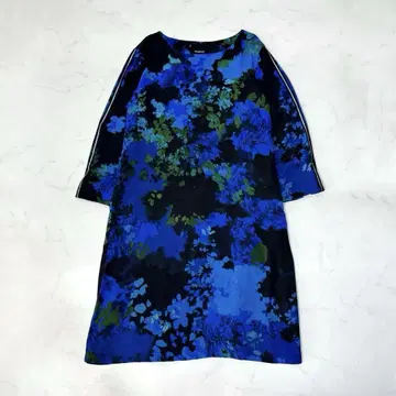 Desigual 데시구알 보타니컬 꽃무늬 원피스 7부 소매 블루