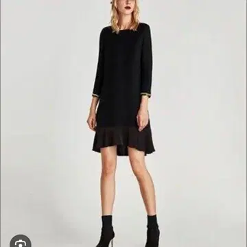 [새상품급] ZARA 리브 드레스 커프스 디테일 원피스 M