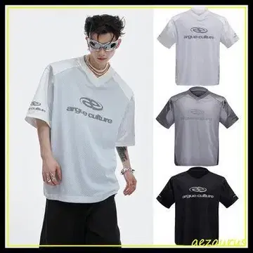 argue culture 로고 메쉬 프린트 티셔츠